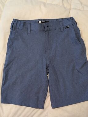Boys Men's Slate Blue Flat Front Shorts